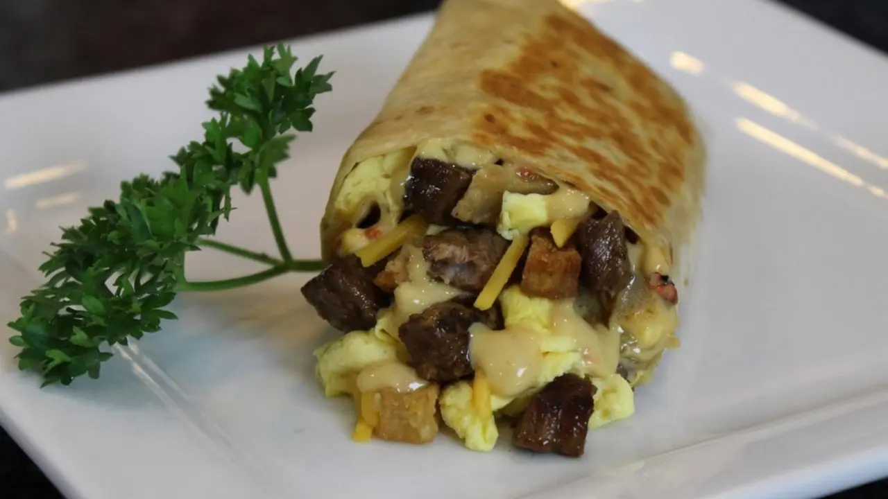 Grilled Breakfast Burrito – Steak