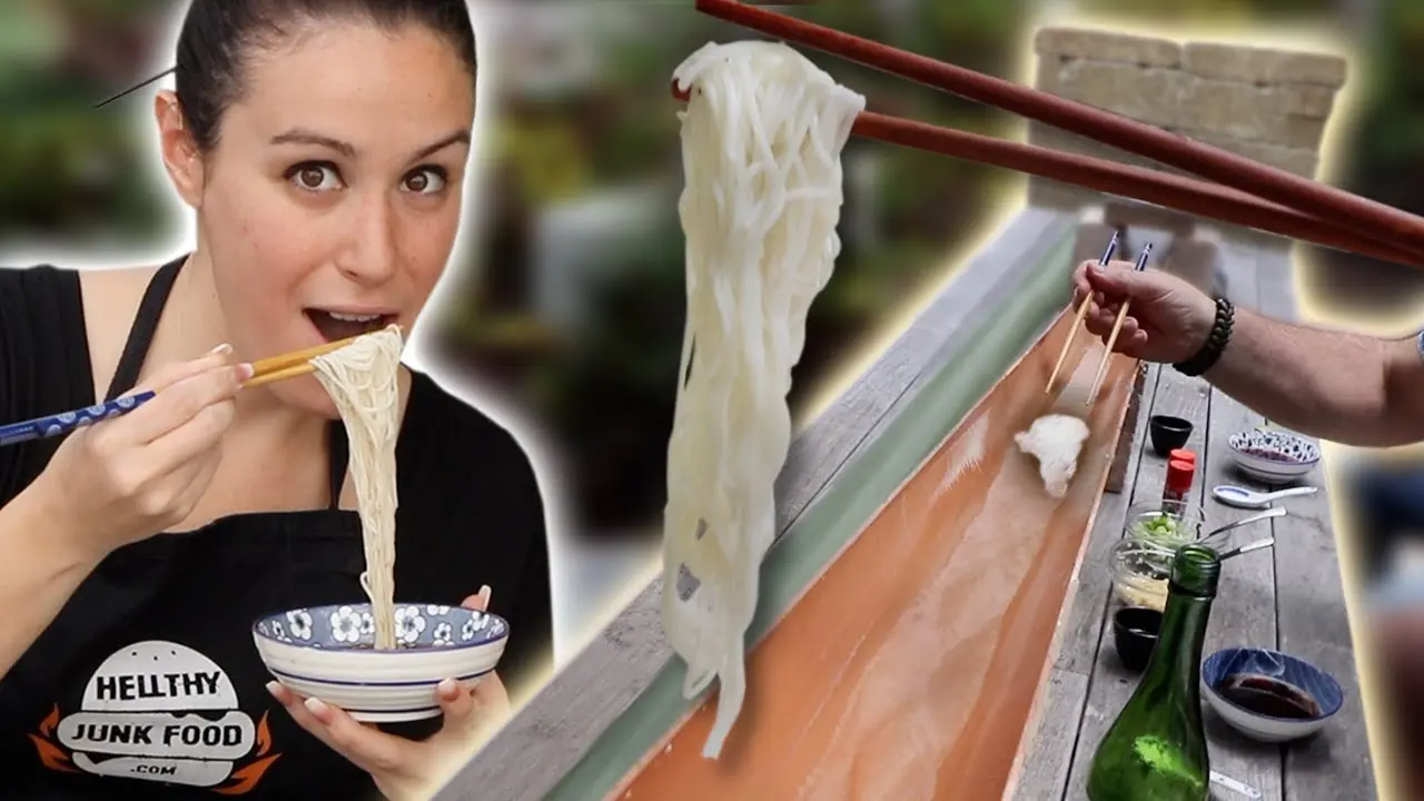 DIY Japanese Bamboo Noodle Flume 🇯🇵🍜 Nagashi Somen