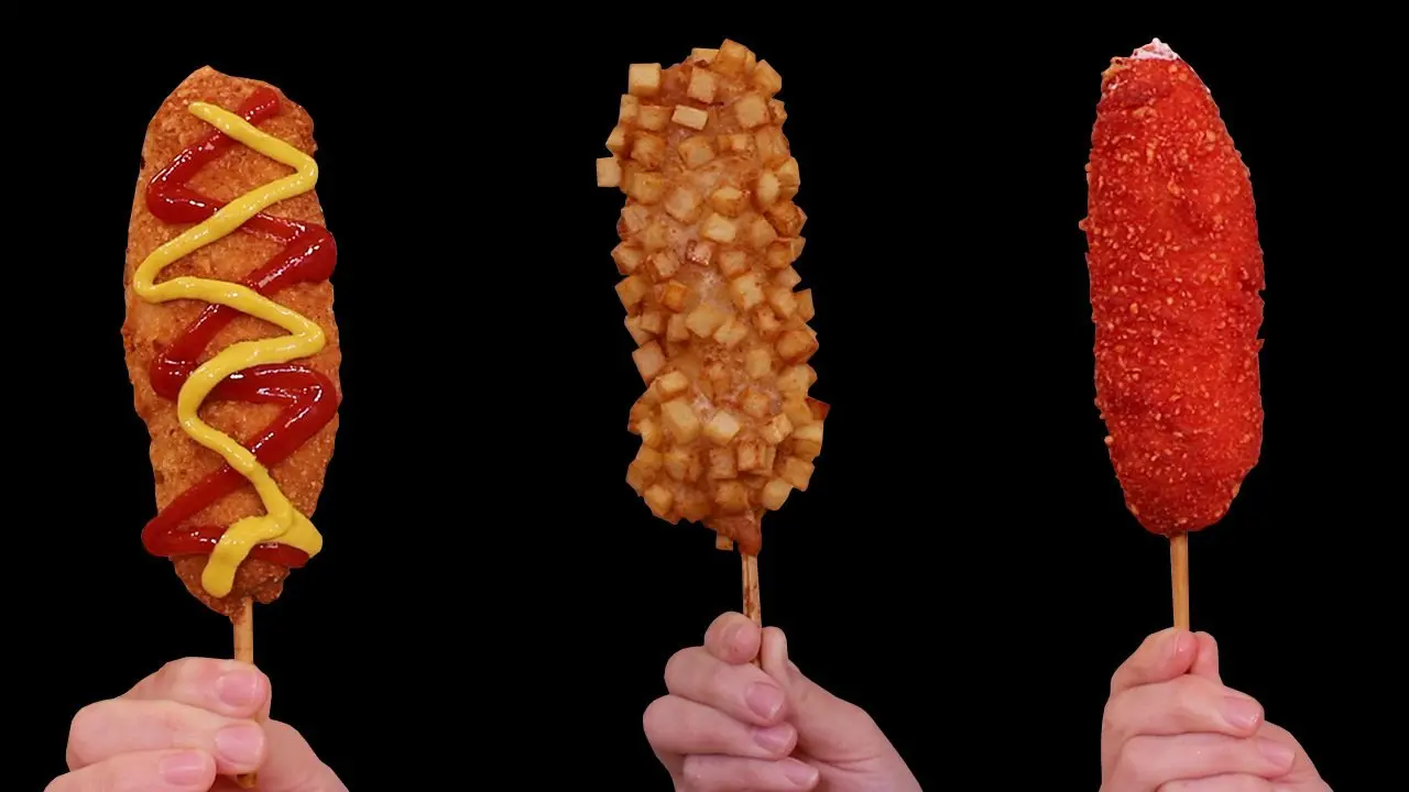 DIY Cheesy Korean Corn Dogs Ft. Gamja-hotdog 감자핫도그